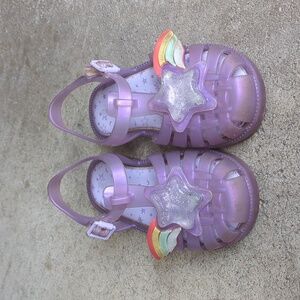 Mini Melissa Toddler Girl Mini Possession II Glitter Sandal with Rainbow Star